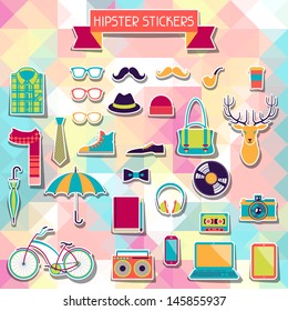 Hipster style elements and icons set for retro design.