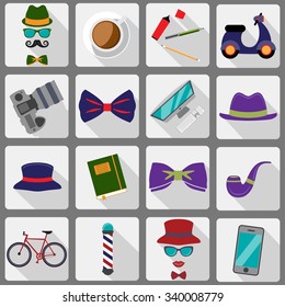 Hipster style elements and icons set