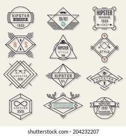 Hipster style elements and labels 