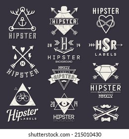 Hipster style elements and labels 