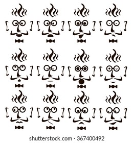 Hipster style emotion faces