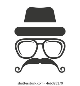 hipster style face icon vector illustration design