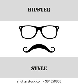 Hipster style.  Glasses and mustache