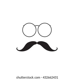 Hipster style. Glasses and Mustache