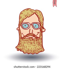 hipster style, hand drawn illustration. 