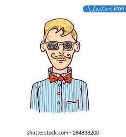 hipster style, hand drawn illustration. 