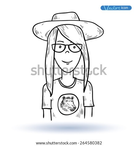 hipster style, hand drawn illustration. 
