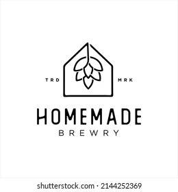 Hipster style handmade beer and craft brewery logo emblems vintage vector 