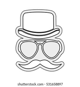 hipster style hat accessory isolated icon vector illustration design