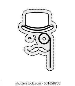 hipster style hat accessory isolated icon vector illustration design