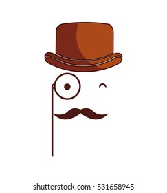 hipster style hat accessory isolated icon vector illustration design