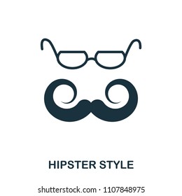 Hipster Style icon. Flat style icon design. UI. Illustration of hipster style icon. Pictogram isolated on white. Ready to use in web design, apps, software, print.