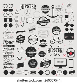 Hipster style icon and labels set