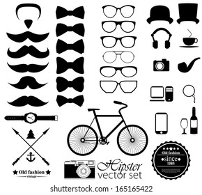 Conjunto de iconos de estilo Hipster