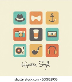 Hipster Style Icon Set