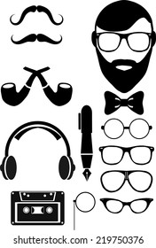 hipster style icon set