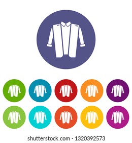 Hipster style icons color set vector for any web design on white background