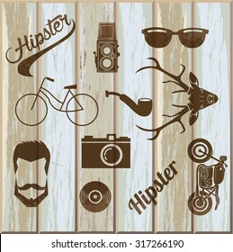 Hipster style icons set
