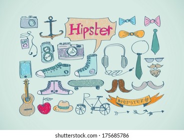 Hipster style icons set for retro design