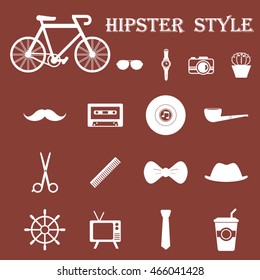 Hipster Style icons set.Vector illustration

