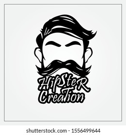 Hipster Style Illustration hand drawn mustache 