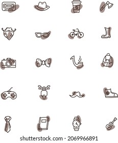 Estilo hipster, ilustración, vector, sobre un fondo blanco.