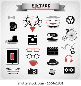 Hipster style info graphic element and icon