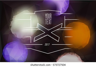 Hipster Style Layout Template Vector Placard for Your Design on a Dark Background 