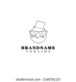 hipster style logo cartoon icon design template black modern isolated vector