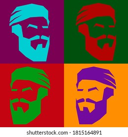 Hipster style man colorful pop art pattern