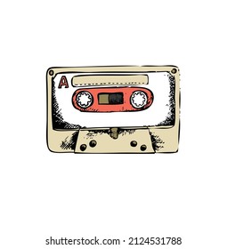 Hipster style music and vector hand drawn