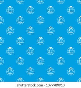 Hipster style pattern vector seamless blue repeat for any use