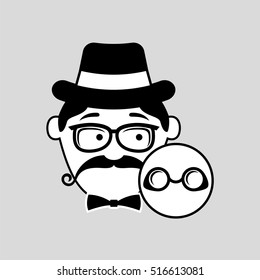 hipster style round glasses trendy fashion vector illustration eps 10
