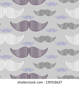 Hipster style seamless pattern with mustache