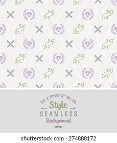Hipster style seamless vector background