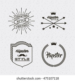 hipster style set collection isolated icons vector illustration design
