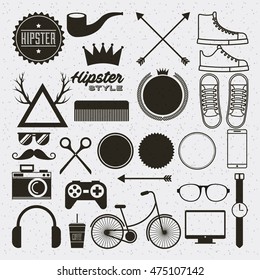 hipster style set collection isolated icons vector illustration design