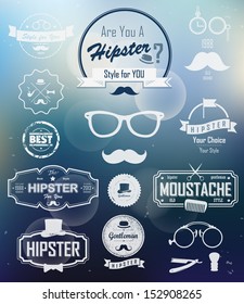 Hipster style Set of hipster vintage retro labels - EPS10