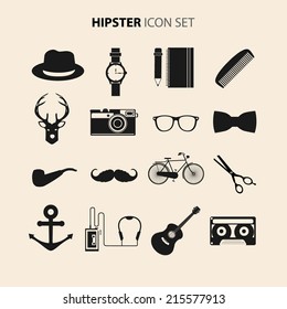 Elementos vectoriales de estilo Hipster. Conjunto de iconos de diseño retro y vintage