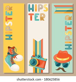 Hipster style vertical banners.