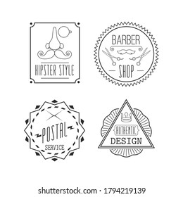 hipster style vintage logo collection set