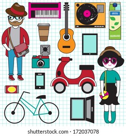 Hipster styles illustration