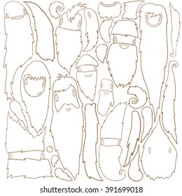 Hipster subculture, beard movement. Vector illustration cartoon.