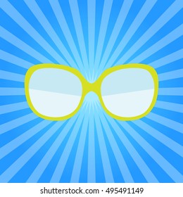 Hipster Summer Sunglasses Fashion Glasses Icon Vector Illustration EPS10