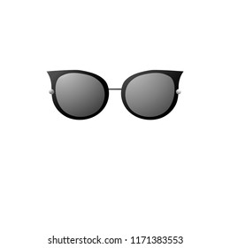 Hipster sunglasses with dark glass on a white background. Vector isolated picture.