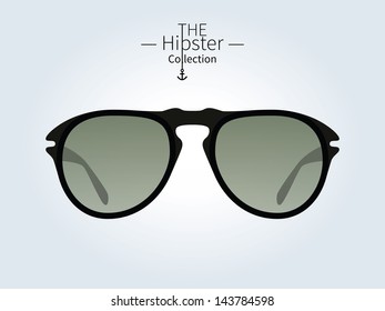 Hipster sunglasses, Hipster man. Vector illustration.