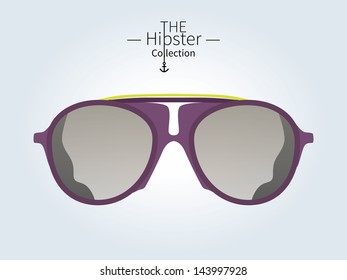 Hipster sunglasses, Hipster man. Vector illustration.