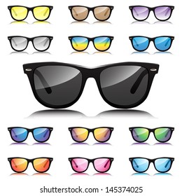 Hipster sunglasses set