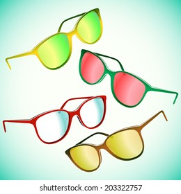 Hipster sunglasses set sun cool
