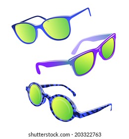 Hipster sunglasses set sun cool